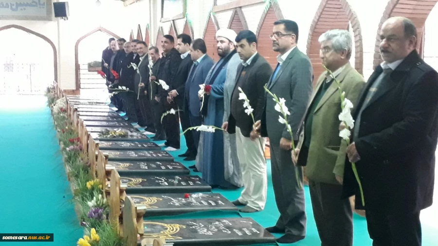 دیدار با امام جمعه شهرستان صومعه سرا و گلباران گلزار شهدا 9