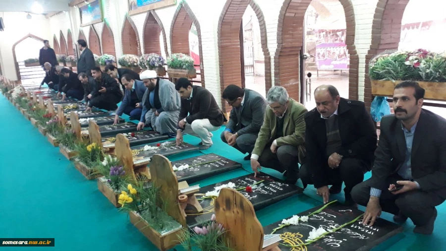 دیدار با امام جمعه شهرستان صومعه سرا و گلباران گلزار شهدا 12