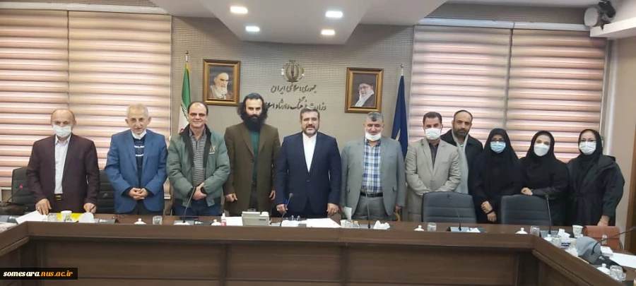 دیدار معاون فرهنگی و دانشجویی  دانشکده فنی و حرفه ای میرزاکوچک صومعه سرا  به اتفاق نماینده مجلس آقای دکتر دلخوش و اعضای شورا ی راهبردی  فرهنگی شهرستان صومعه سرا با وزیر وفرهنگ و ارشاد اسلامی کشور 2